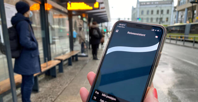 AtB-appen på holdeplass