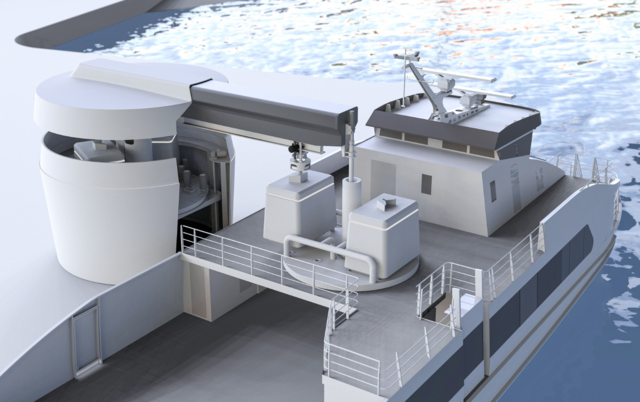 illustrasjon av ny hurtigbåt og utstyr for batteribytte
