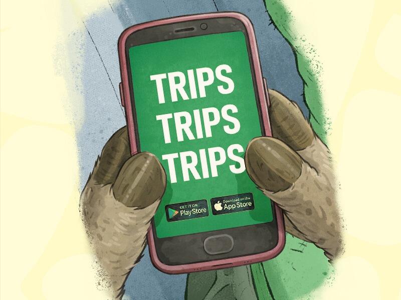 illustrasjon trips-appen